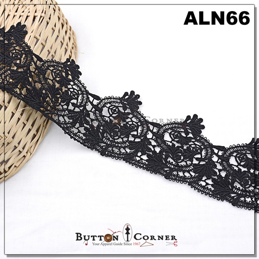 [ALN66-BLACK] One Side Border Shuttle Lace
