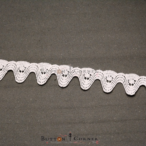 [D3522 WHITE] Zigzag Shuttle Lace