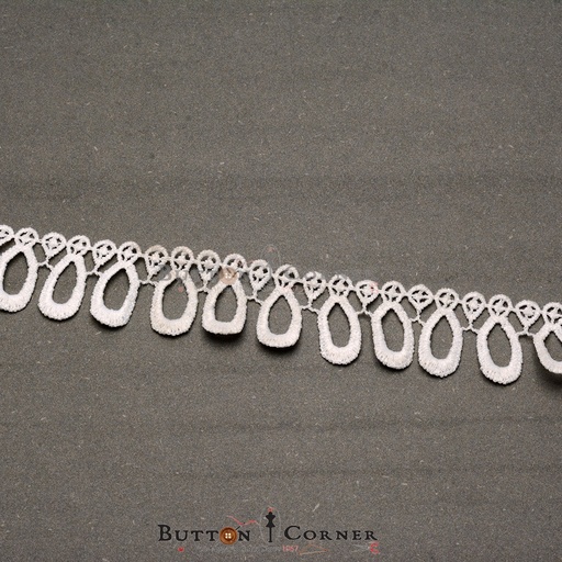 [D3261-WHITE] One Side Border Shuttle Lace