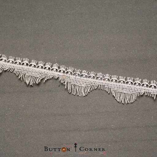[SHTL204 WHITE] One Side Border Shuttle Lace