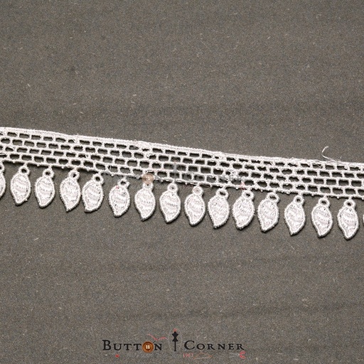 [D2414-WHITE] One Side Border Shuttle Lace