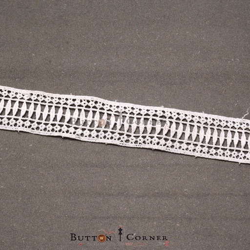 [D6273-WHITE] Double Side Border Shuttle Lace