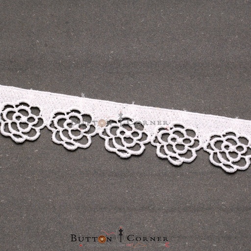 [D9866-WHITE] One Side Border Shuttle Lace