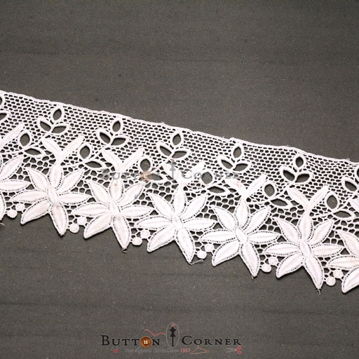 [D10779-WHITE] One Side Border Shuttle Lace