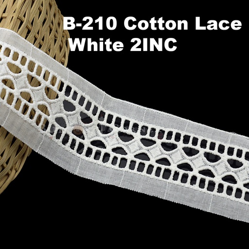 [B-210-WHITE] Cotton Joined Lace