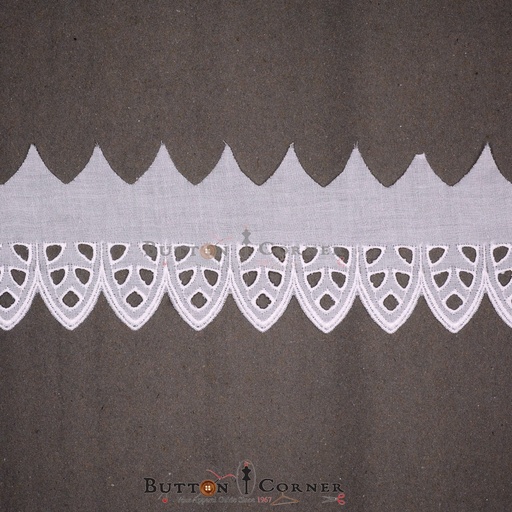 [IF65-WHITE] One Side Border Cotton Lace