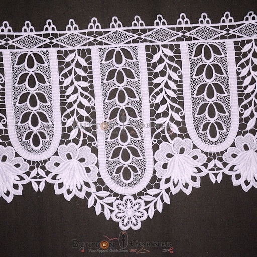[AY51640-24-WHITE] One Side Border Shuttle Lace