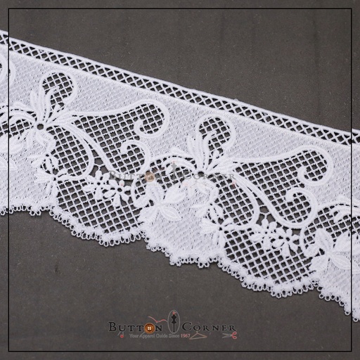 [AY19036-8-WHITE] One Side Border Shuttle Lace