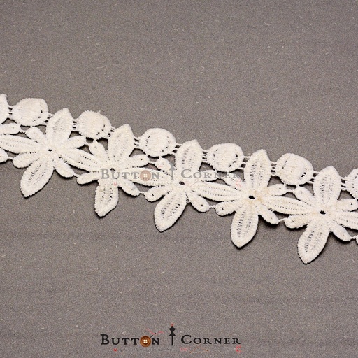 [SHTL77-WHITE] One Side Border Shuttle Lace