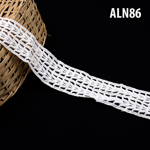 [ALN86 WHITE] Double Side Border Shuttle Lace