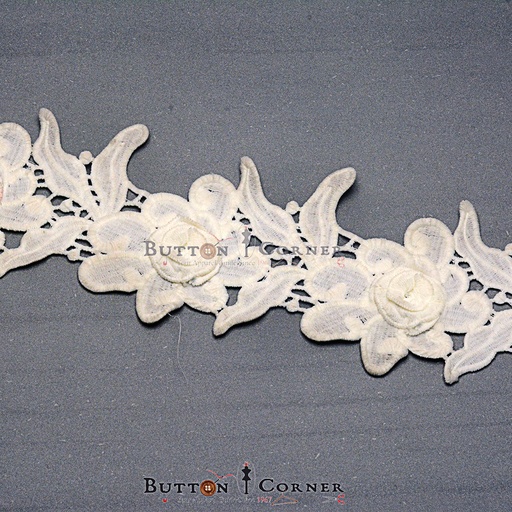 [MYB129 WHITE] Flower Shuttle Lace