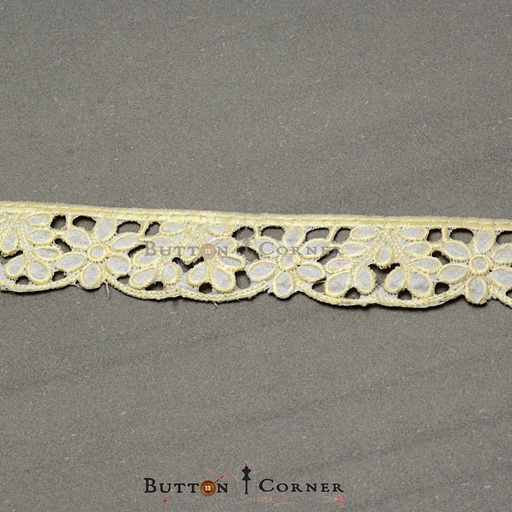 [MYB666-OFF WHITE] One Side Border Embroidery Lace