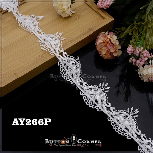[AY266P-WHITE] Shuttle Sequence Lace