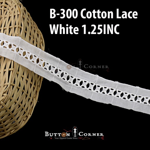 [B-300-WHITE] Cotton Joined Lace