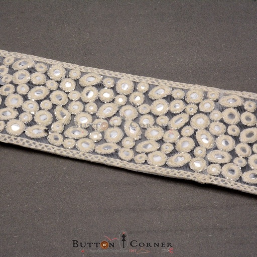 [EML297-WHITE] Embroidery Thread Net Lace