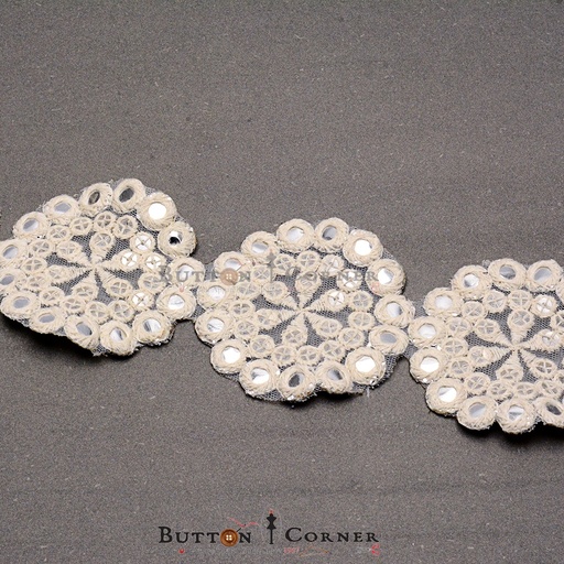 [EML279-WHITE] Fancy Sequence Embroidery Lace