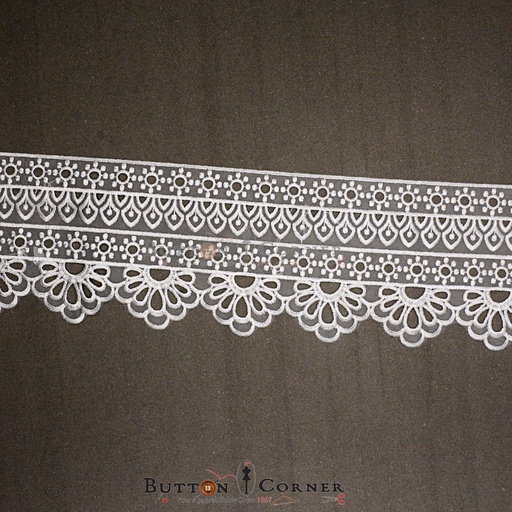 [AL014-WHITE] One Side Border Organza Lace