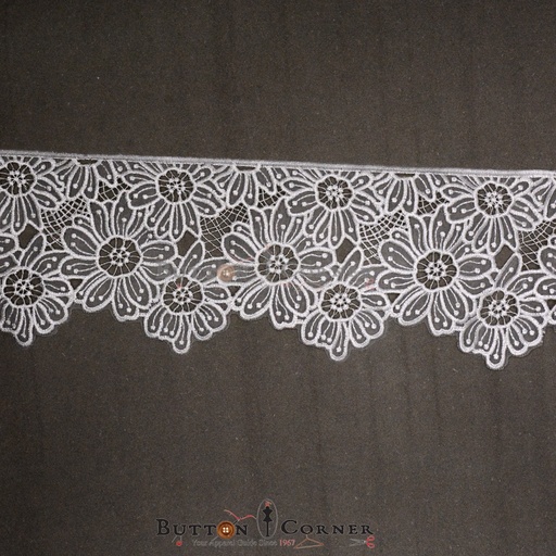 [AL022 WHITE] One Side Border Organza Lace