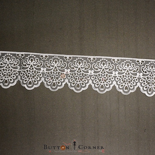 [AL029 WHITE] One Side Border Organza Lace