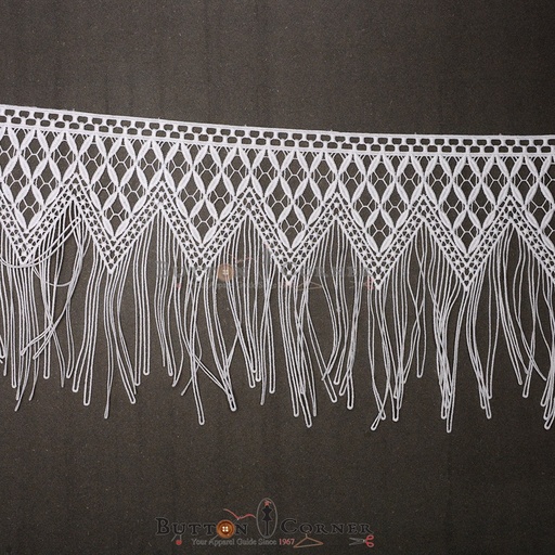 [86041-18-WHITE] One Side Border Hanging Lace