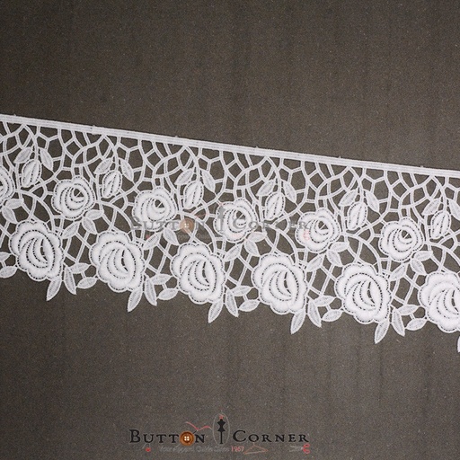 [AL2029-WHITE] One Side Border Shuttle Lace