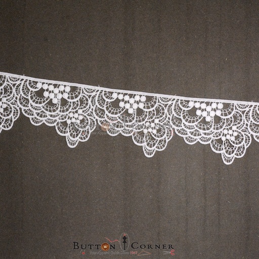 [83119M6-WHITE] One Side Border Shuttle Lace