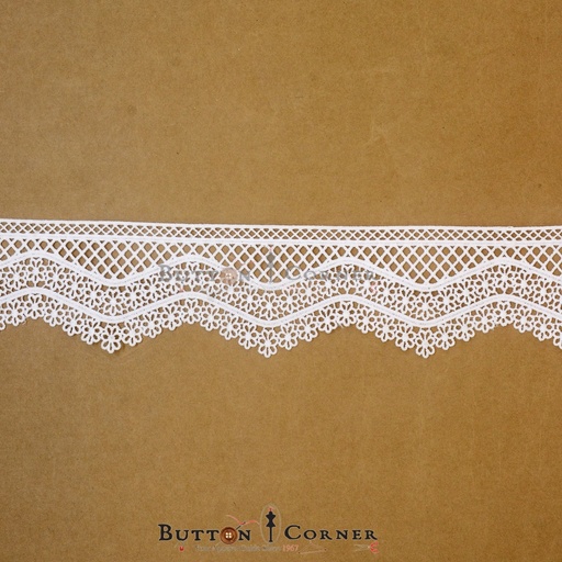 [17917-7-WHITE] One Side Border Shuttle Lace