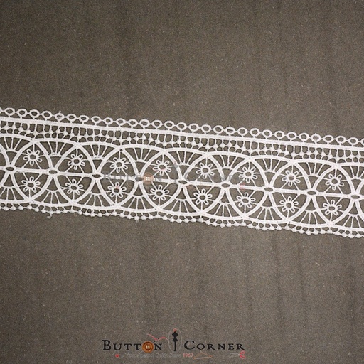 [20815-WHITE] One Side Border Shuttle Lace