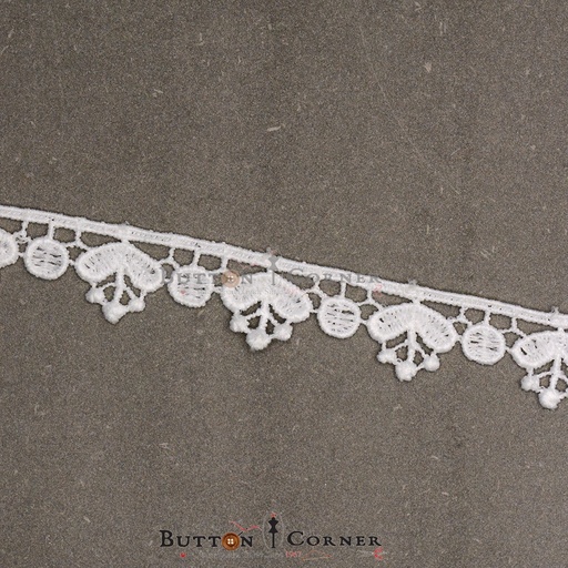 [20992-WHITE] One Side Border Shuttle Lace