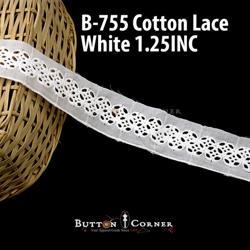 [B-755-WHITE] Cotton Joined Lace