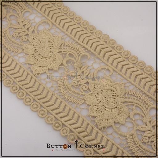 [AF17894-BEIGE] Double Side Border Shuttle Lace