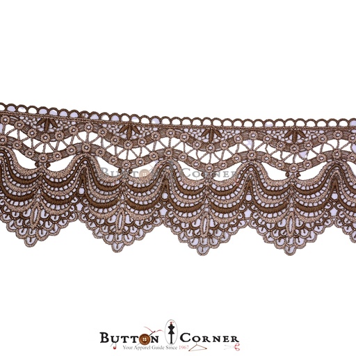 [AF12937-BROWN] One Side Border Shuttle Lace