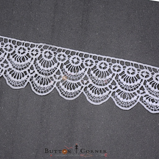 [SHTL75-WHITE] One Side Border Shuttle Lace