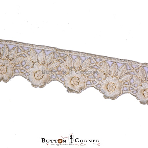 [MYB665-OFF WHITE] One Side Border Embroidery Lace