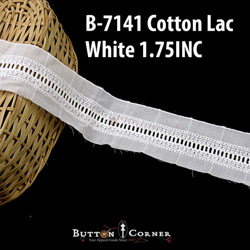 [CL-B 7141-WHITE] Cotton Joined Lace