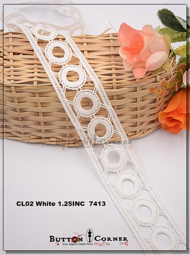 [CL02-WHITE] Shuttle Joined Lace