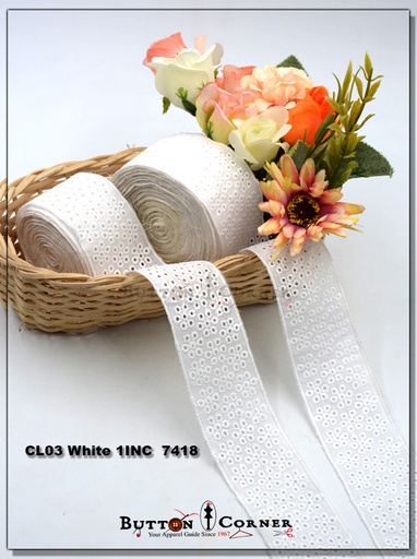 [CL03-WHITE] Cotton Joined Lace