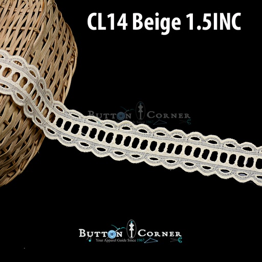 [CL14-WHITE] Cotton Double Side Border Lace
