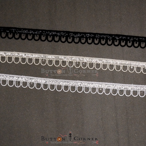 One Side Border Shuttle Sequence Lace