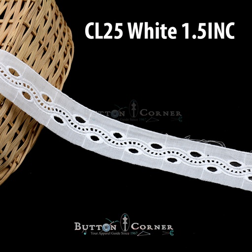 [CL25-WHITE] Cotton Joined Lace