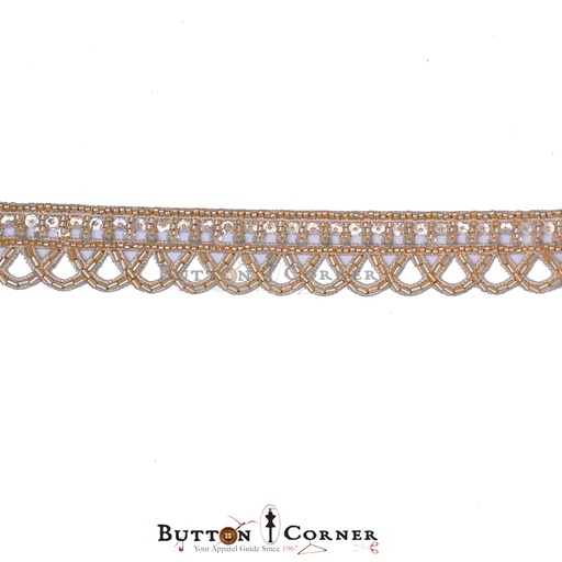 Fancy Glass Beads Sequence Lace