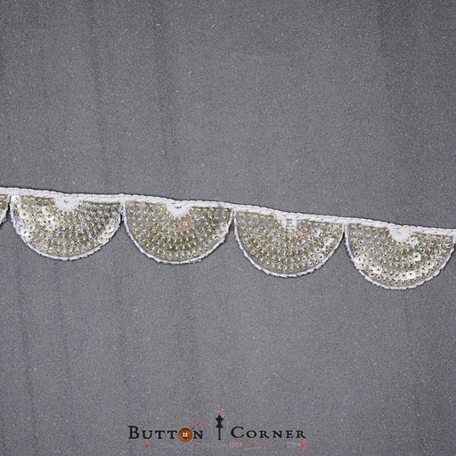 [EML281-WHITE] Embroidery Sequence Lace