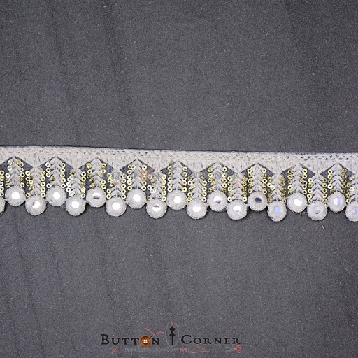 [EML283-WHITE] Embroidery Sequence Lace