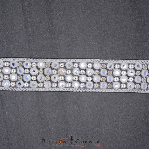 [EML298-WHITE] Embroidery Sequence Lace