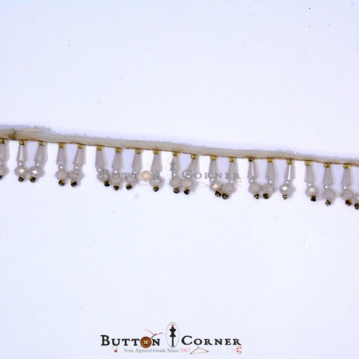 [MYB591-OFF WHITE] Handmade Glass Beads Hanging Lace