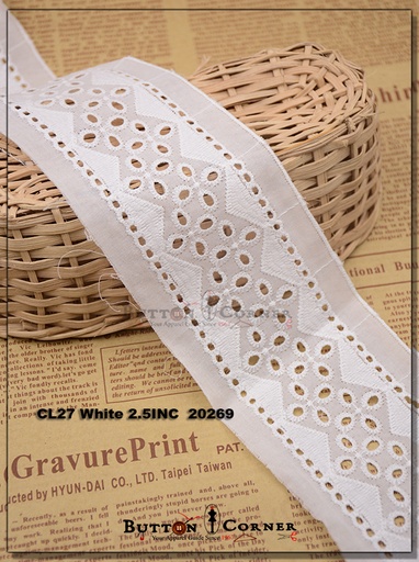[CL27-WHITE] Cotton Joined Lace