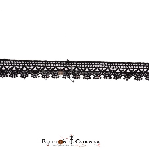 [D5975-BLACK] One Side Border Shuttle Lace
