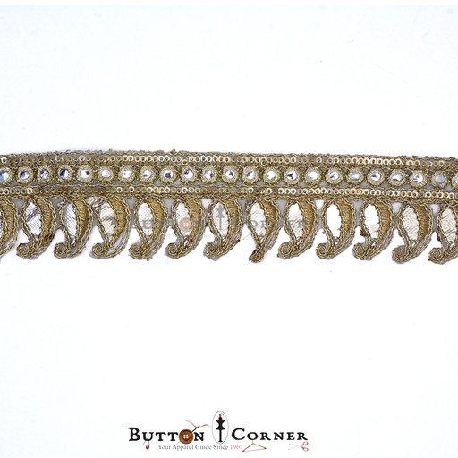 [GOTL608-GOLD] Fancy Metallic Yarn Gota Lace