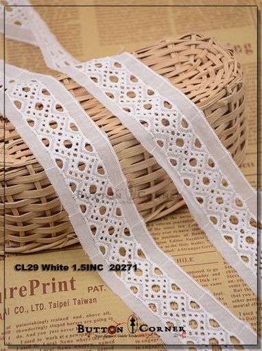[CL29-WHITE] Cotton Joined Lace