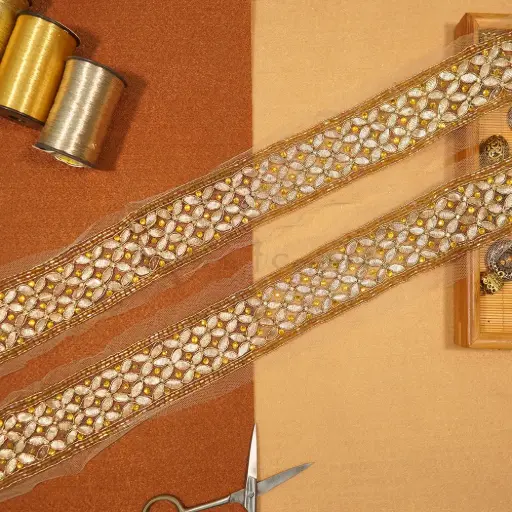 [KFL39 ROSE GOLD] Fancy Kundan Lace